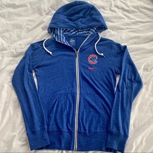 Nike Chicago Cubs heather blue full-zip hoodie